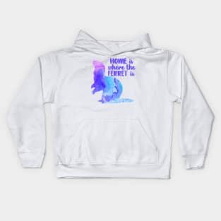 Home Is Where The Ferret Is (Blue) Kids Hoodie